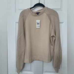 Splendid Knit Moto Sweater, Moto Sweater, Moto Style Sweater, Cream Sweater